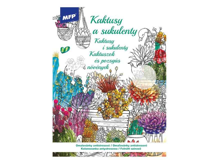 MFP 5301218 Omalovánky antistresové Kaktusy a sukulenty 210x290mm/32s