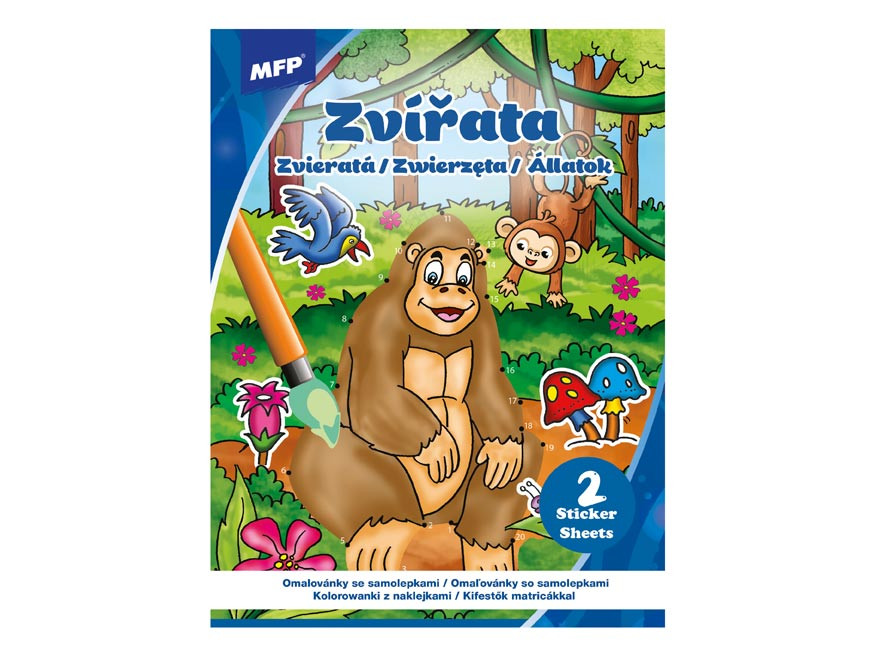 MFP 5301224 Omalovánky se samolepkami Zvířata 210x295mm/32s