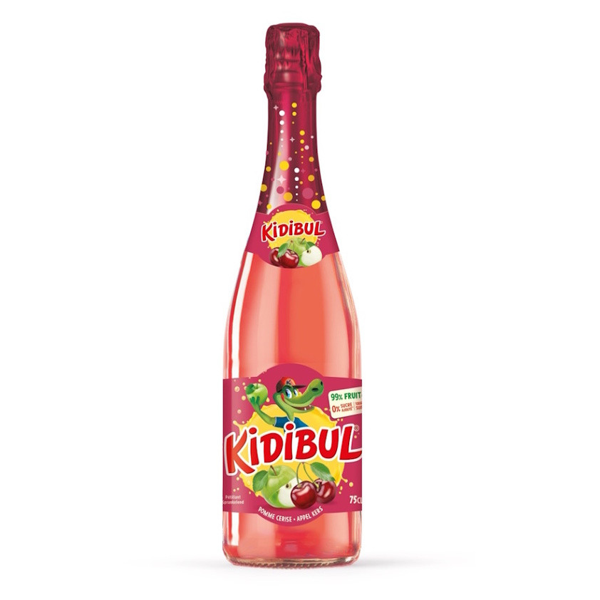 KIDIBUL Dětský šumivý nápoj jablko a třešeň 750 ml