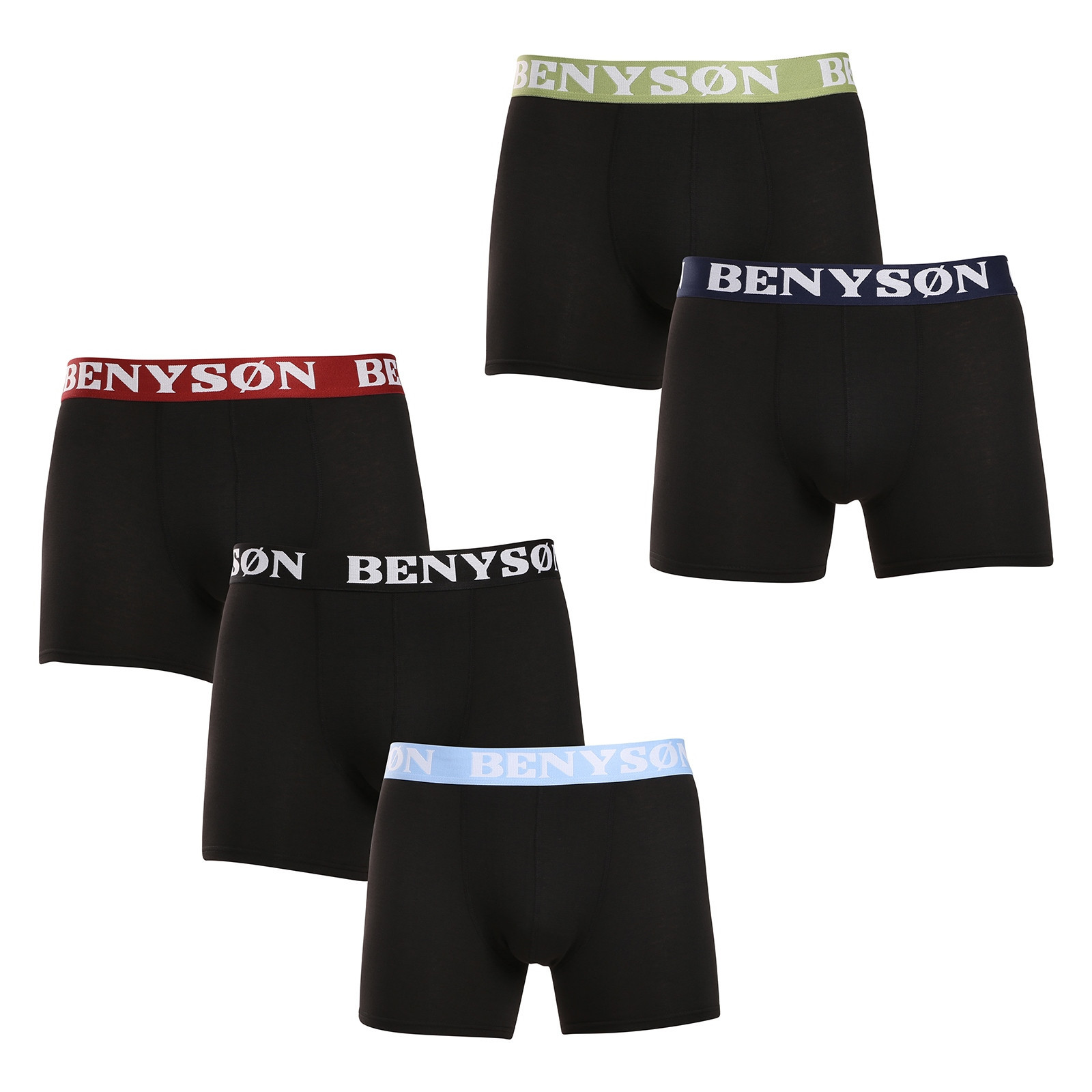 5PACK pánské boxerky Benysøn černé (4003) XL, trenky / trenýrky