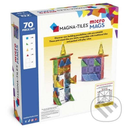 Magnetická stavebnica microMAGS Deluxe Set 70 dielov - Magna-Tiles