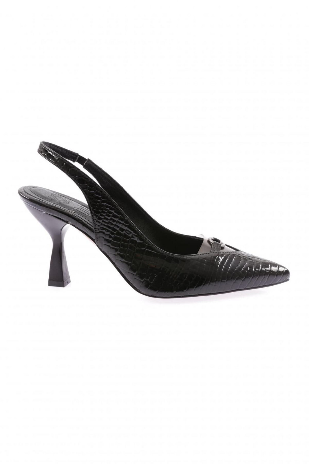 DGN 03-23y Women's Pointed Toe Transparent Detailed Heeled Shoes with Accessories.