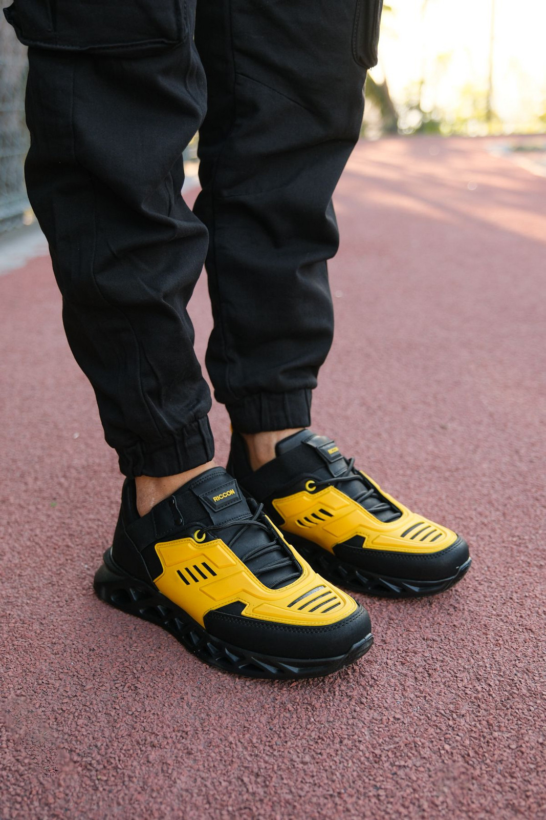 Riccon Black Yellow Men's Sneakers 00122021