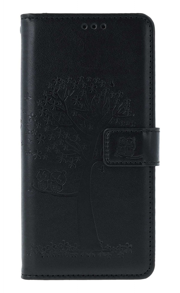 Pouzdro TopQ Xiaomi Redmi Note 13 knížkové Černý strom sovičky 131464