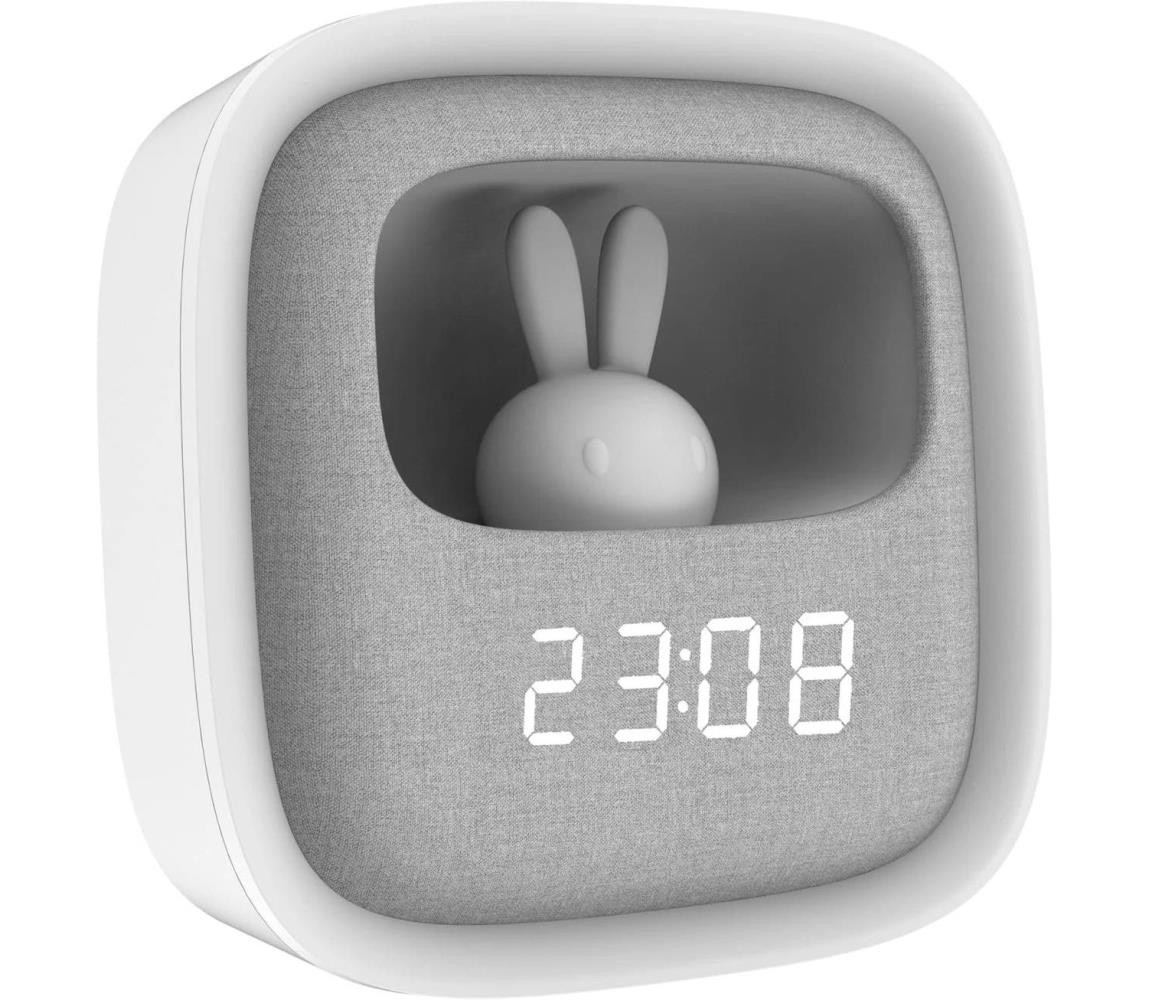 LED Stmívatelná noční lampička s budíkem BUNNY LED/1,2W/5V 3000K