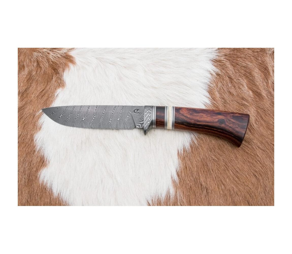 Jiří Čurda Exkluzivní damaškový nůž 13 cm ironwood/velbloudí kost