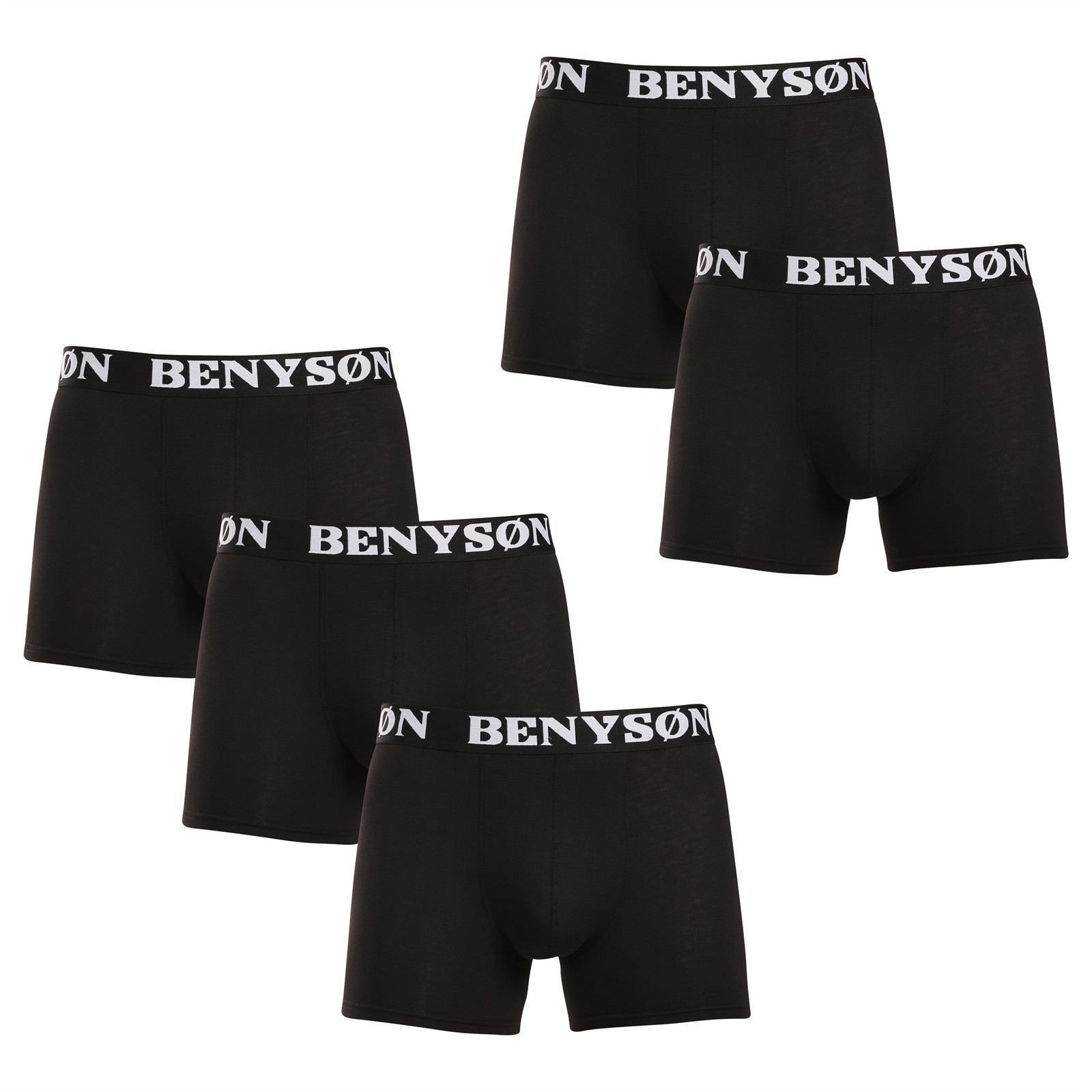 5PACK pánské boxerky Benysøn černé (4004) XL, trenky / trenýrky