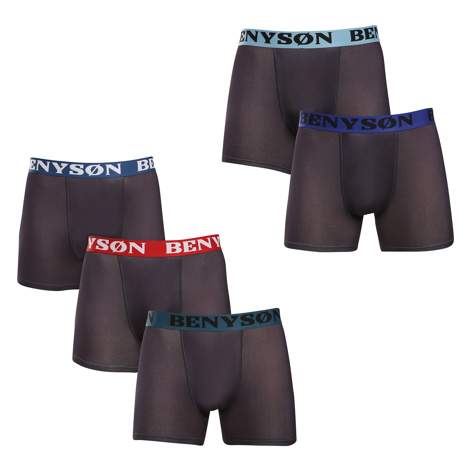 5PACK pánské boxerky Benysøn černé (7124) XL, trenky / trenýrky