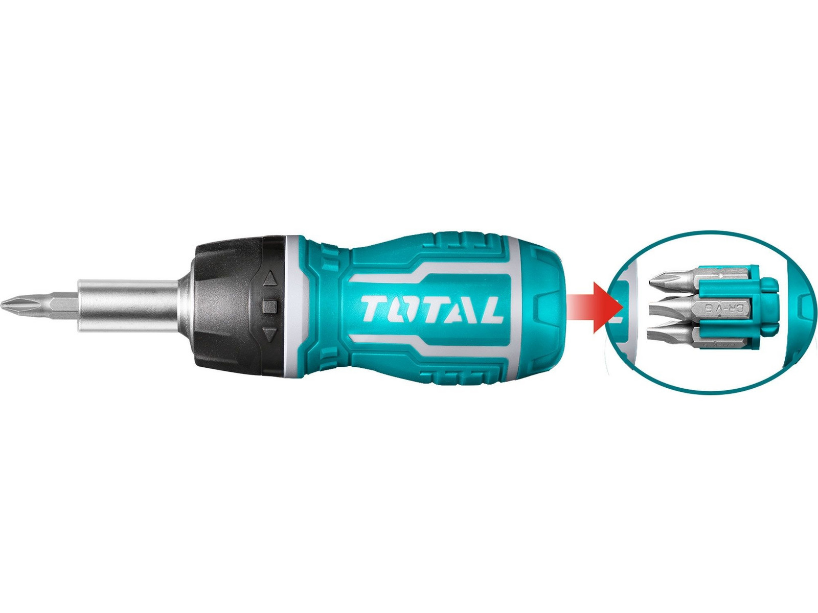 Šroubovák 8v1, ráčnový TOTAL-TOOLS