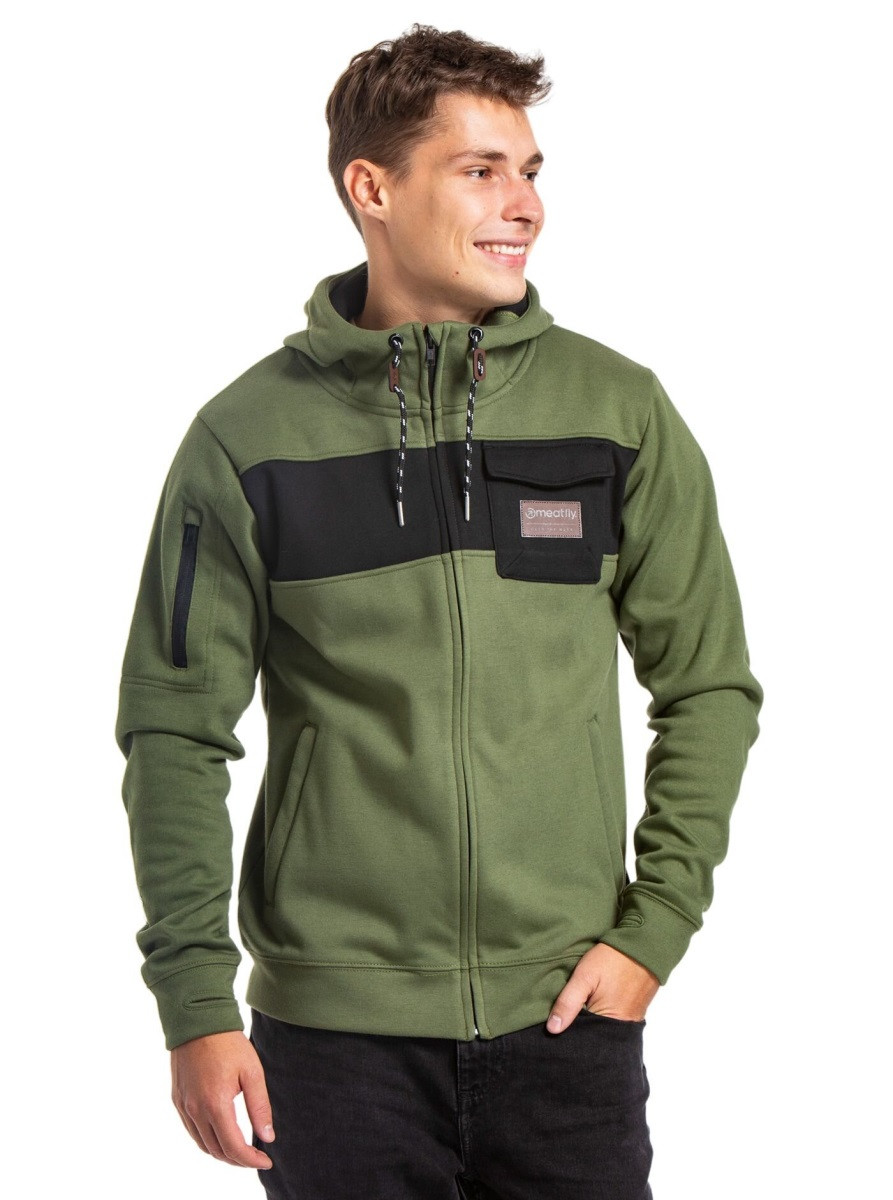 Pánská technická mikina meatfly josh olivová m