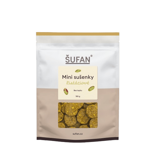 ŠUFAN Mini sušenky, Pistáciové 180 g