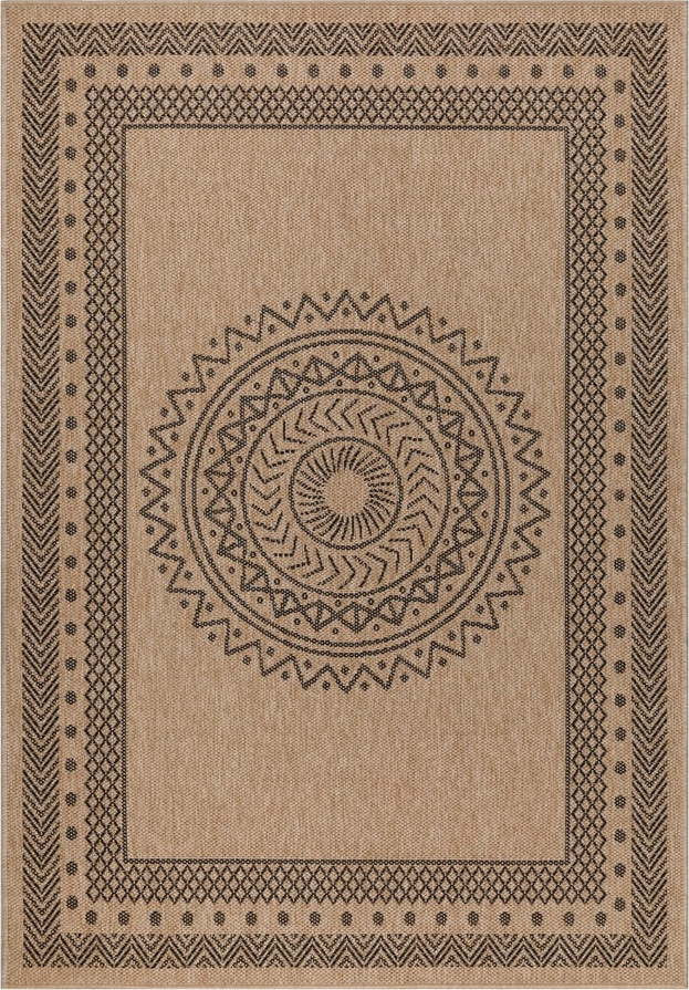 Venkovní běhoun v černo-přírodní barvě 80x250 cm Dhaka – Ayyildiz Carpets