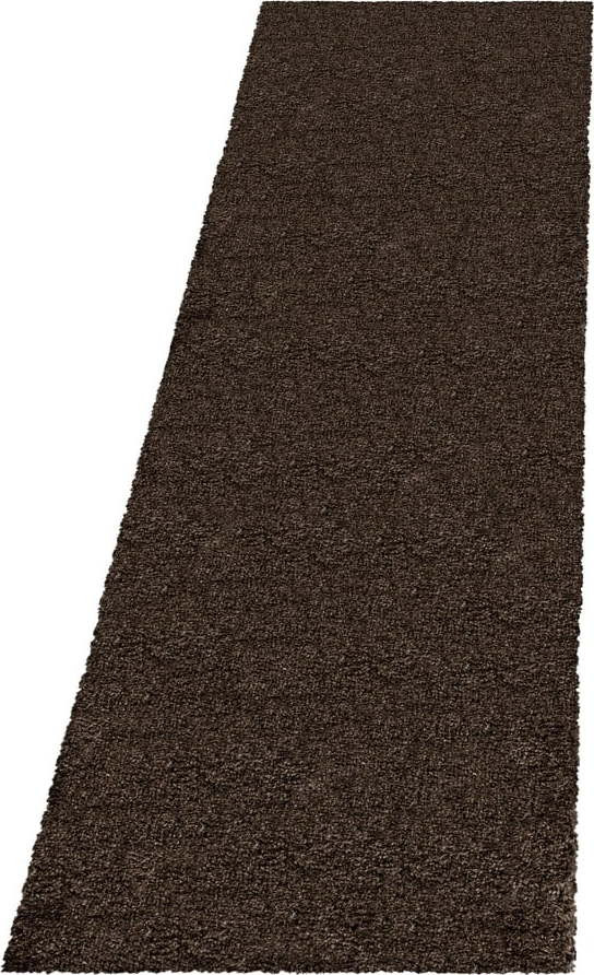 Tmavě hnědý běhoun 80x250 cm Fluffy – Ayyildiz Carpets