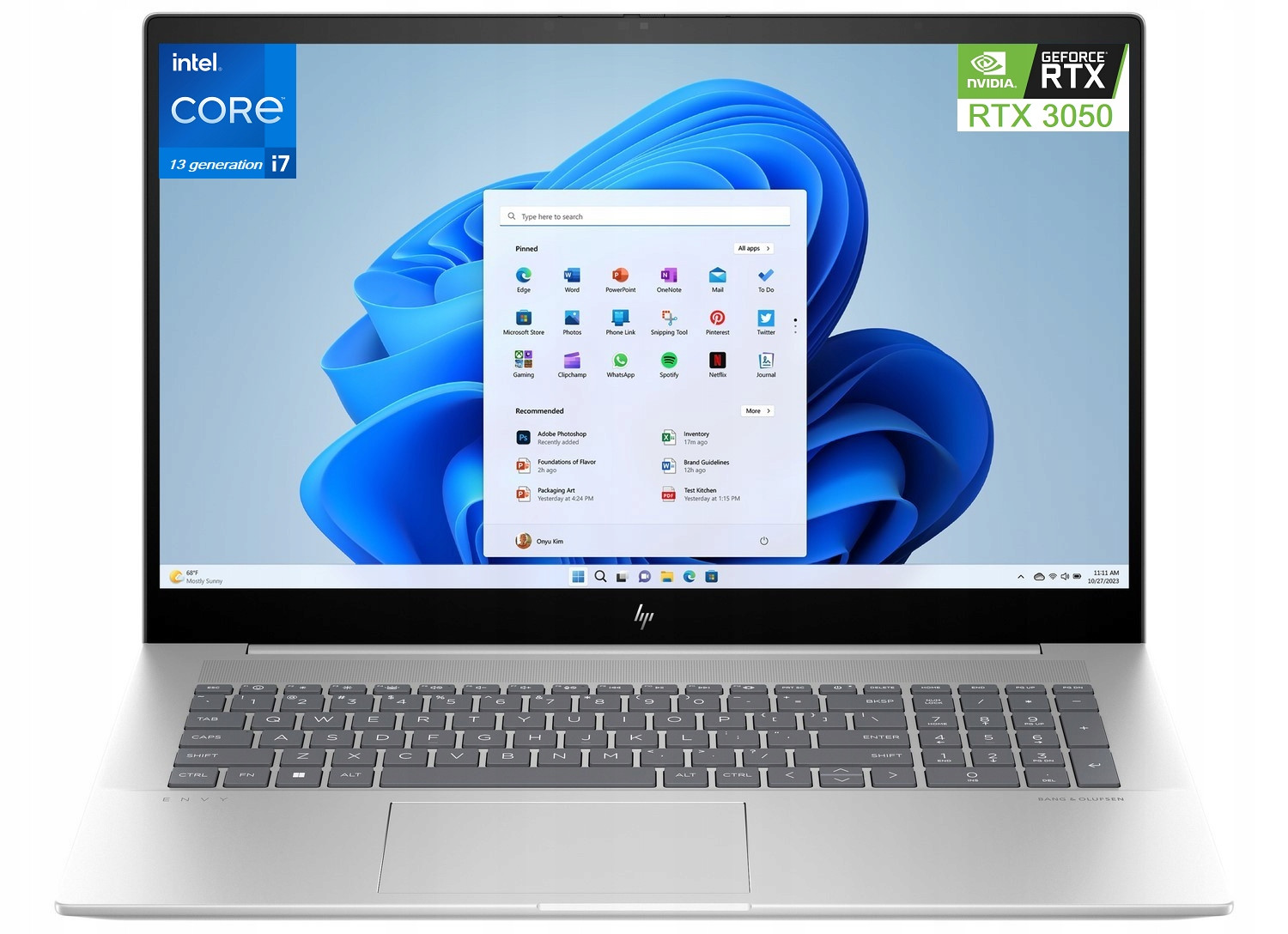 Notebook Hp Envy 17-CW0097Č. 17.3 Uhd 4K i7-1355U 64GB SSD1024 RTX3050 W11