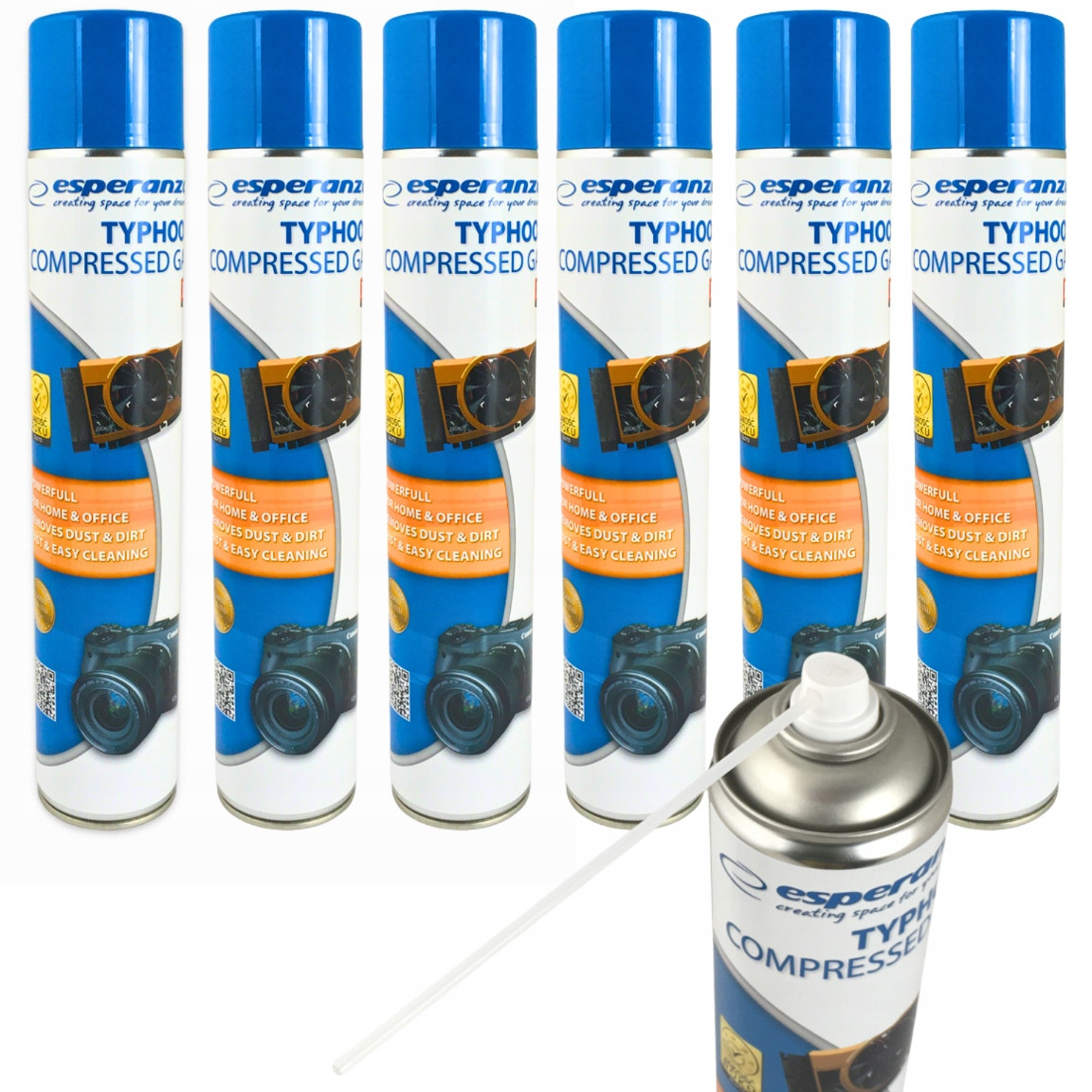 6 x Stlačený Vzduch 750ml S Čisticí Trubicí Plyn Dmychadlo Na Prach