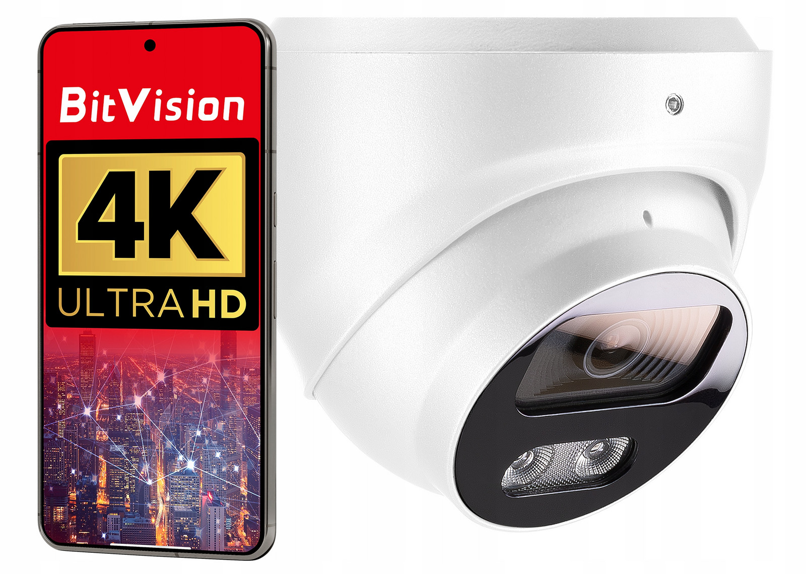 Venkovní Ip PoE kamera 8MPx 4K Uhd, Mikrofon Luxtorn