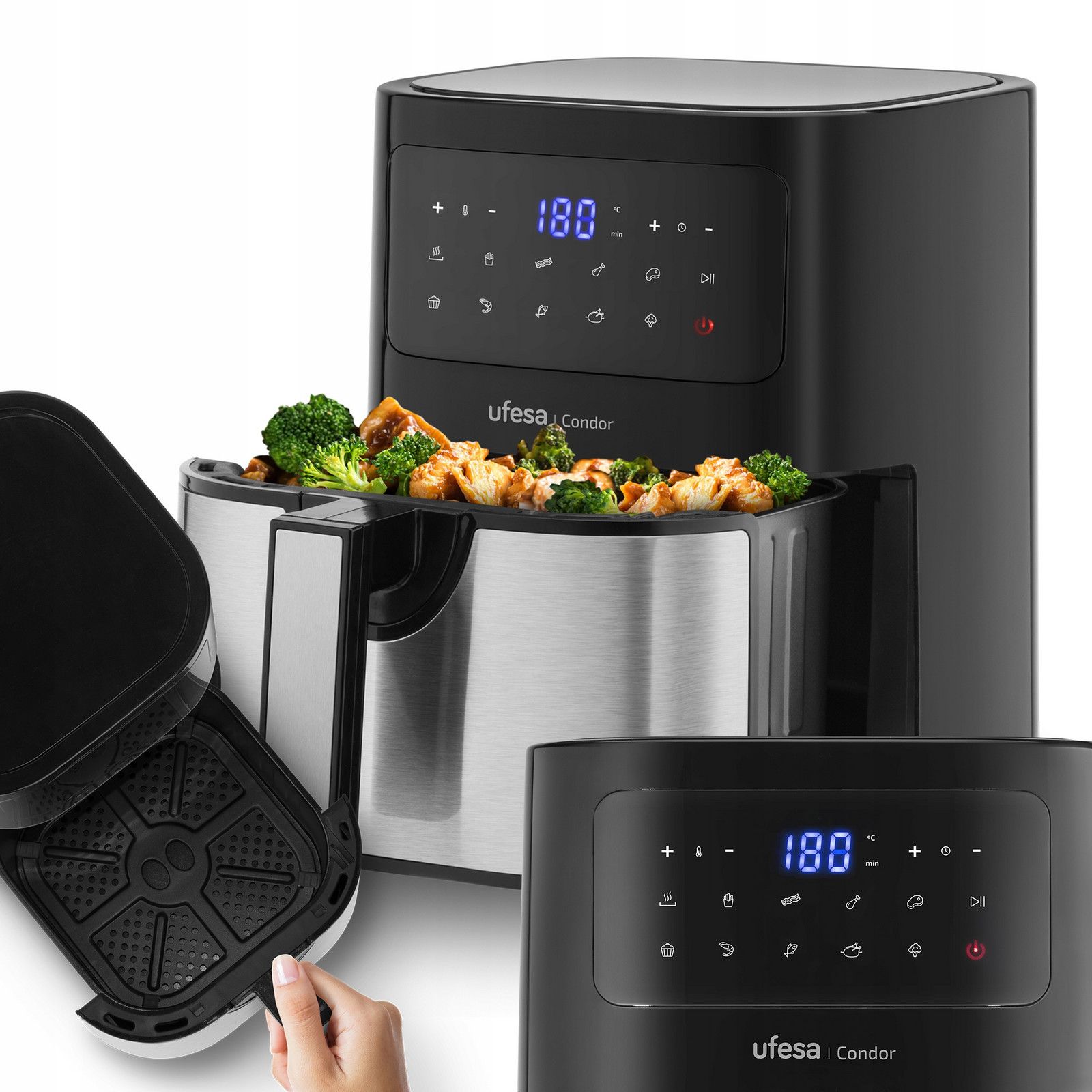 Fritéza Bez Tuku Digitální Displej Air Fryer Fritéza 4,5L