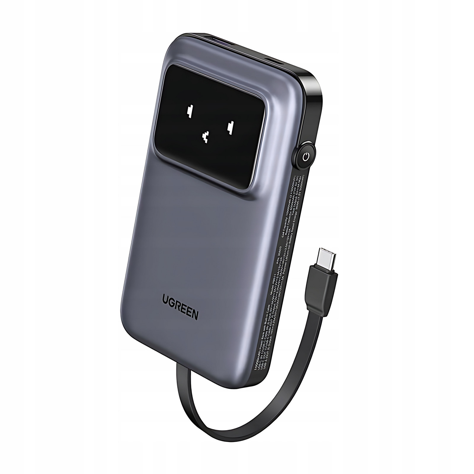 Ugreen Prostorná Powerbanka 10000MAH 30W Pro Telefon Vestavěný Usb-c Kabel