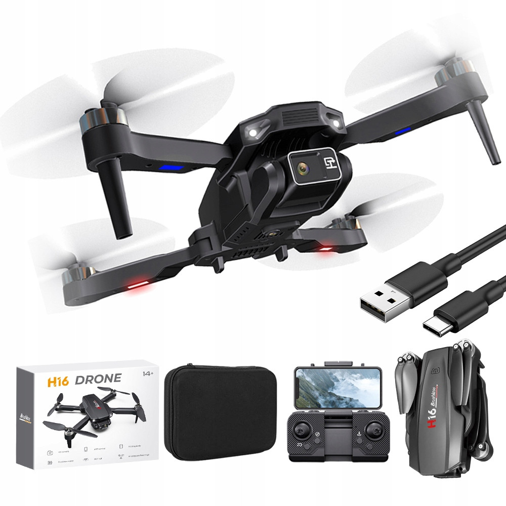 Dálkově Ovládaný Dron H16 V Duálním Fotoaparátu Kvadrokoptéra 25*20*5,5 CM