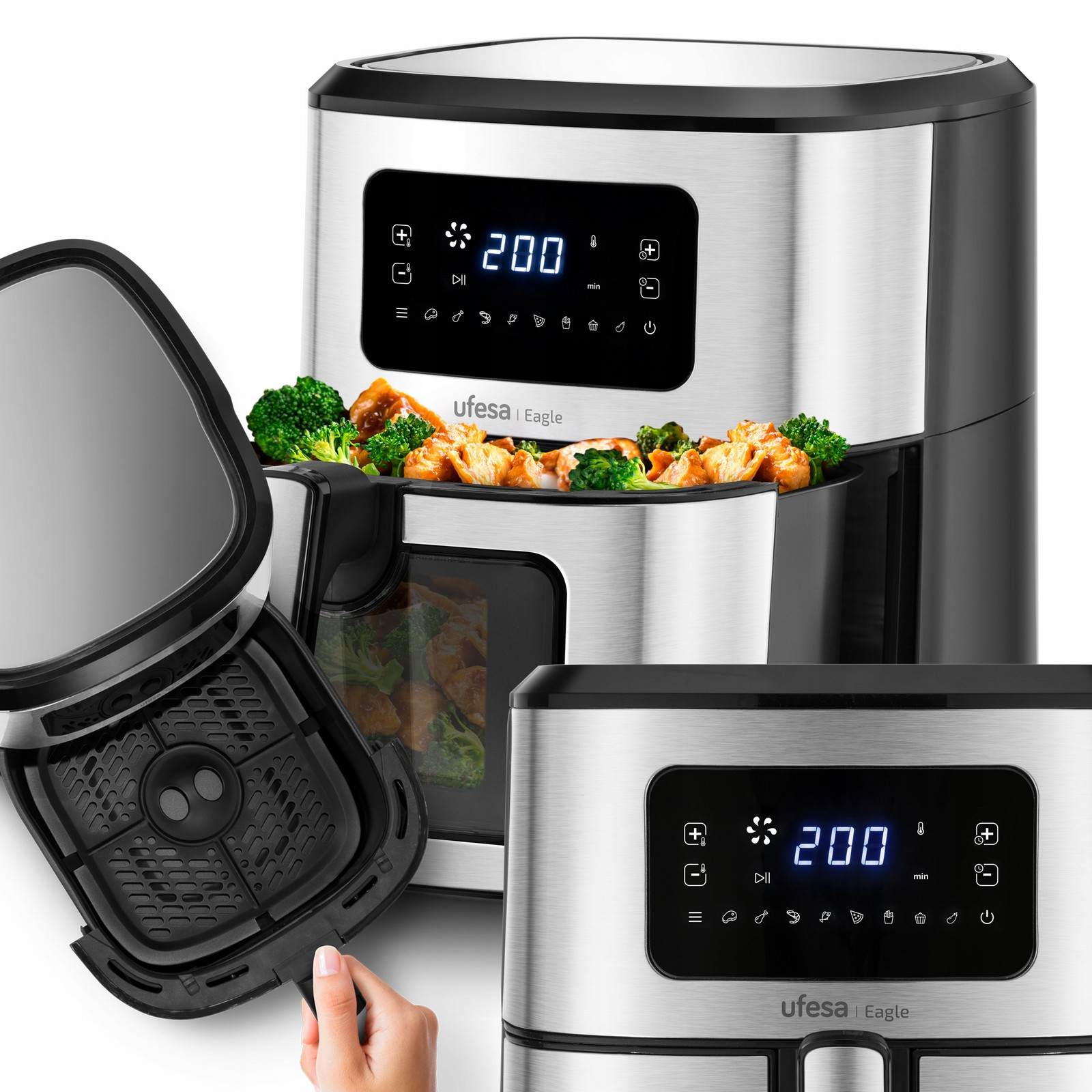 Fritéza Bez Tuku Digitální Displej Air Fryer Fritéza 6,5L