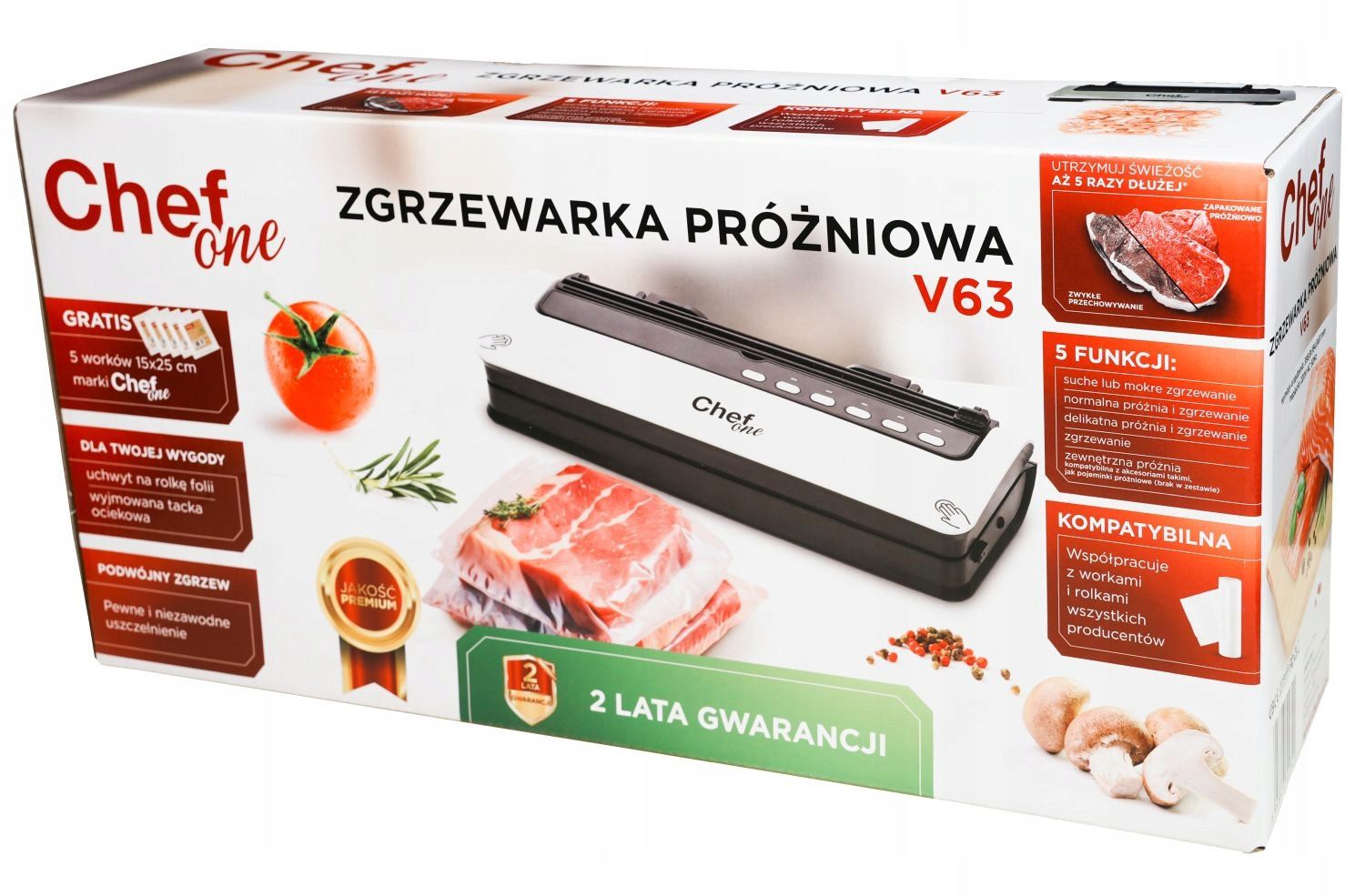 Chefone V63 vakuová svářečka potravin fólie zátka na víno