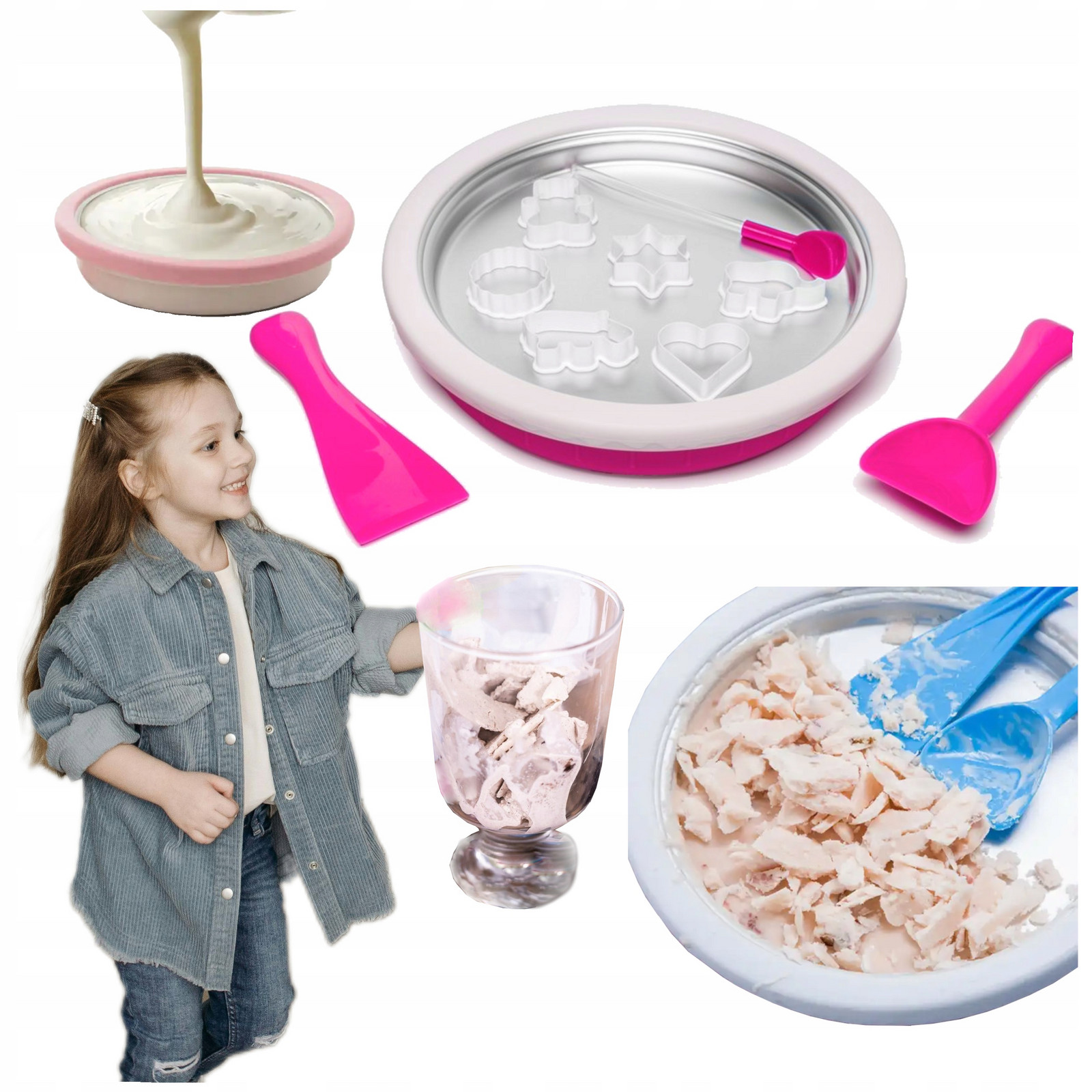 Zmrzlina Thajská Sada Na Výrobu Zmrzliny Zavinovací Domácí Stroj Automat Růží
