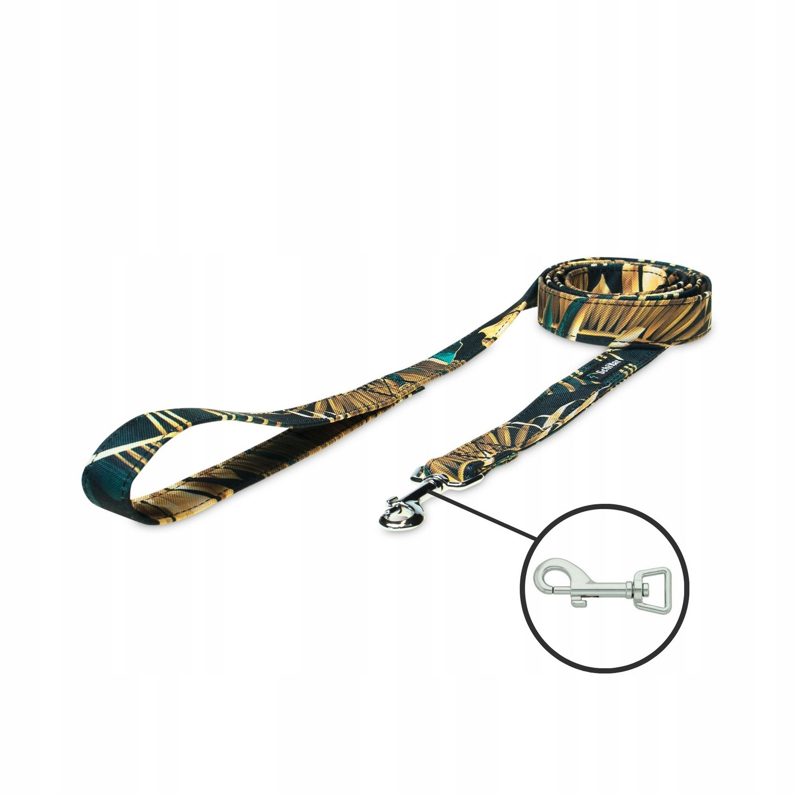 Vodítko městské pro středního psa emerald & golden leaves 150cm 20mm S M