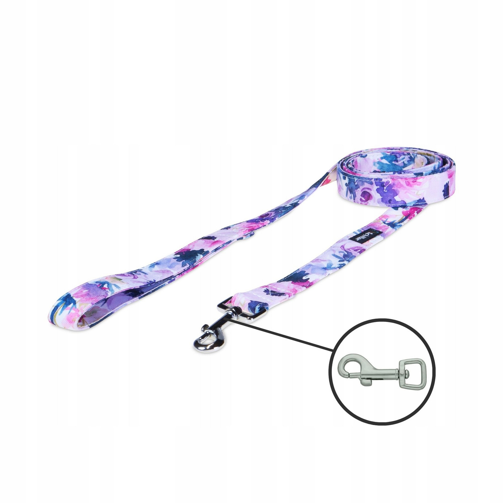 Vodítko městské pro malého psa fialové květy 150cm 15mm Xxs Xs