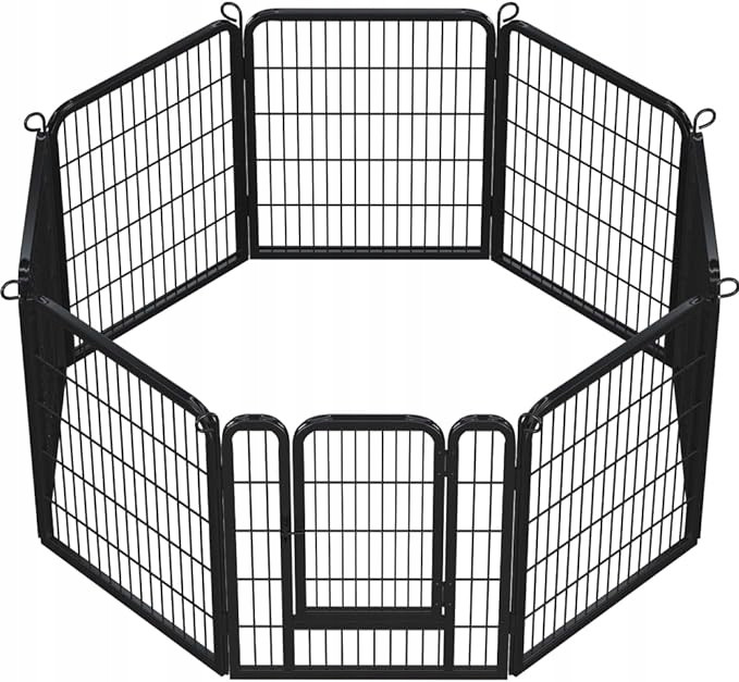 Kotec pro psa, výběh, klec kov Yaheetech 80 cm vysoká, 8 panelů