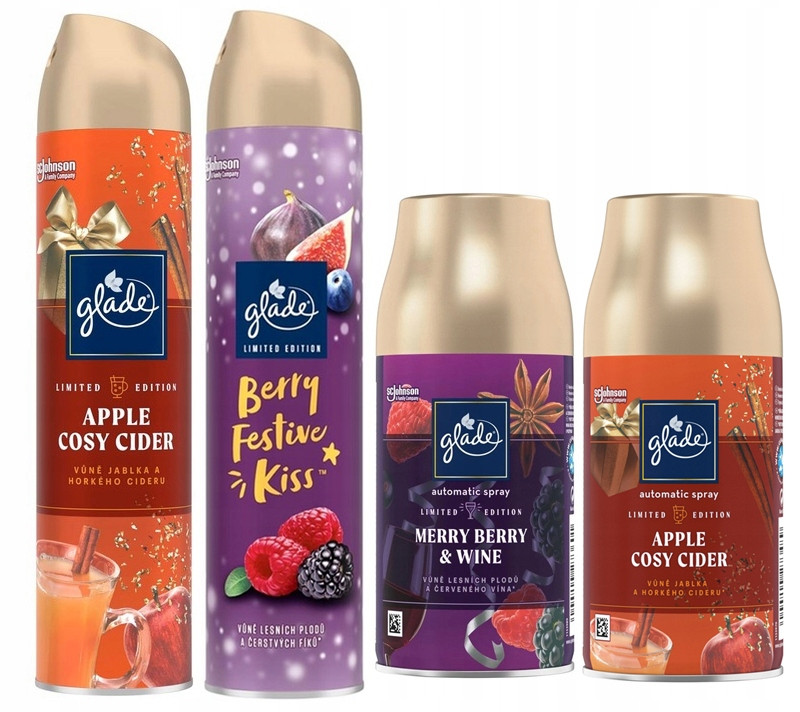 Glade Osvěžovač Apple Berry 300ml zásoba Apple Merry Berry 269ml MIX