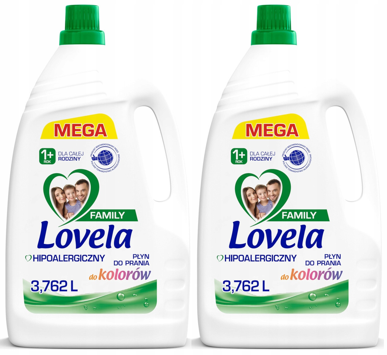 Sada Lovela Family Tekutý prací prostředek na barvy 2 x 3,762 l 114 praní