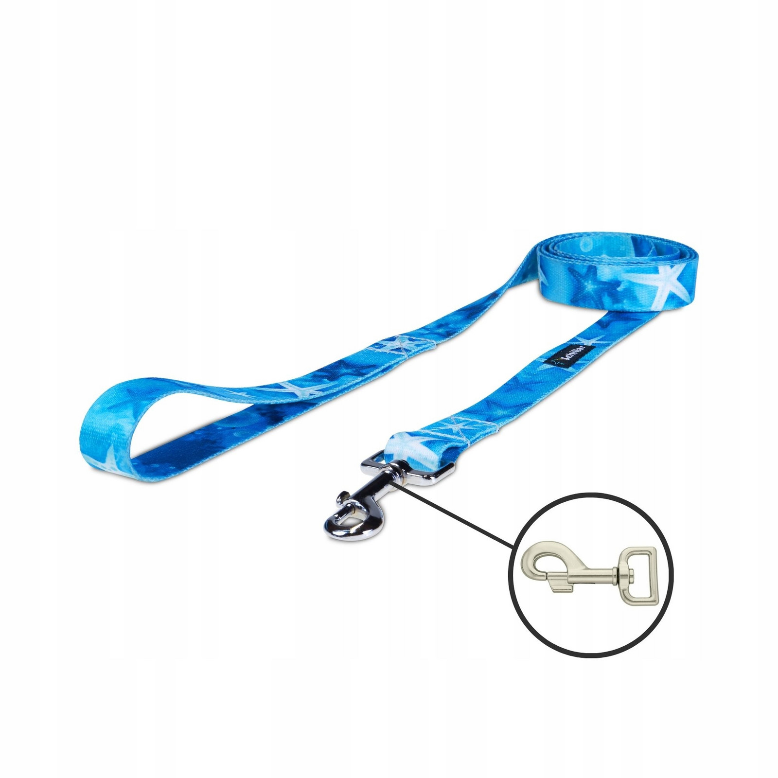 Vodítko městské pro velkého psa hvězdice tyrkysové 150cm 25mm L XL