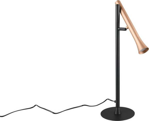 LED stolní lampa v černo-zlaté barvě s kovovým stínidlem (výška 53 cm) Fiato – Trio