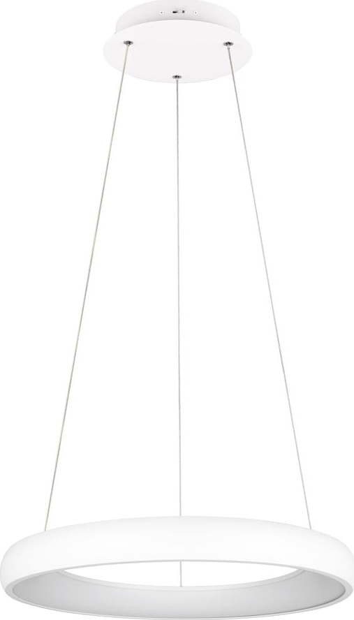 Bílé LED stmívatelné závěsné svítidlo s kovovým stínidlem ø 62 cm Cardona – Trio