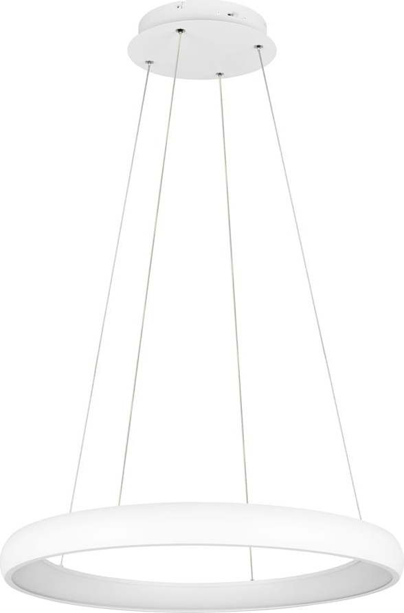 Bílé LED stmívatelné závěsné svítidlo s kovovým stínidlem ø 75 cm Cardona – Trio