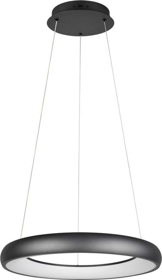 Matně černé LED stmívatelné závěsné svítidlo s kovovým stínidlem ø 62 cm Cardona – Trio
