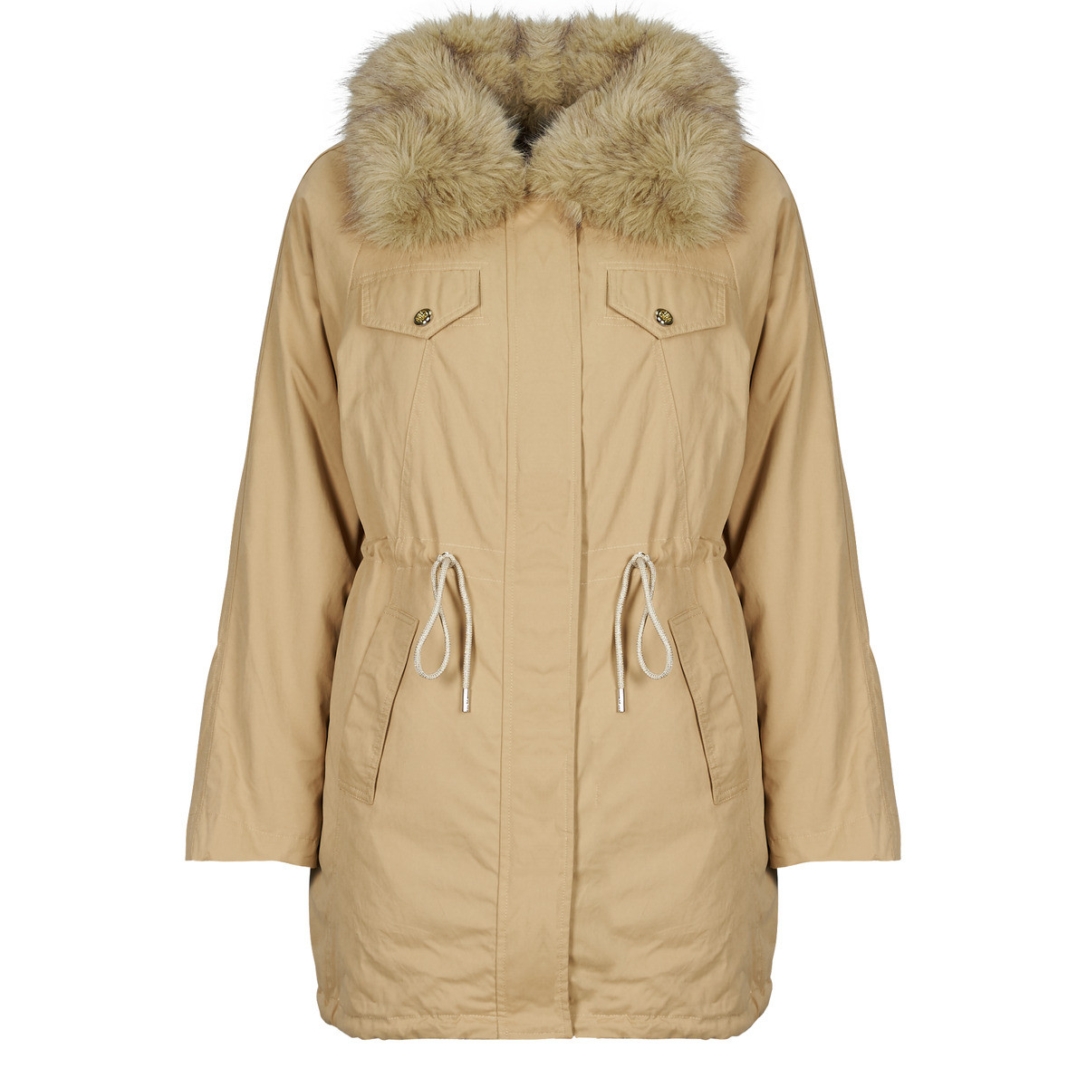 Guess LUCIE PARKA FAUX FUR Béžová