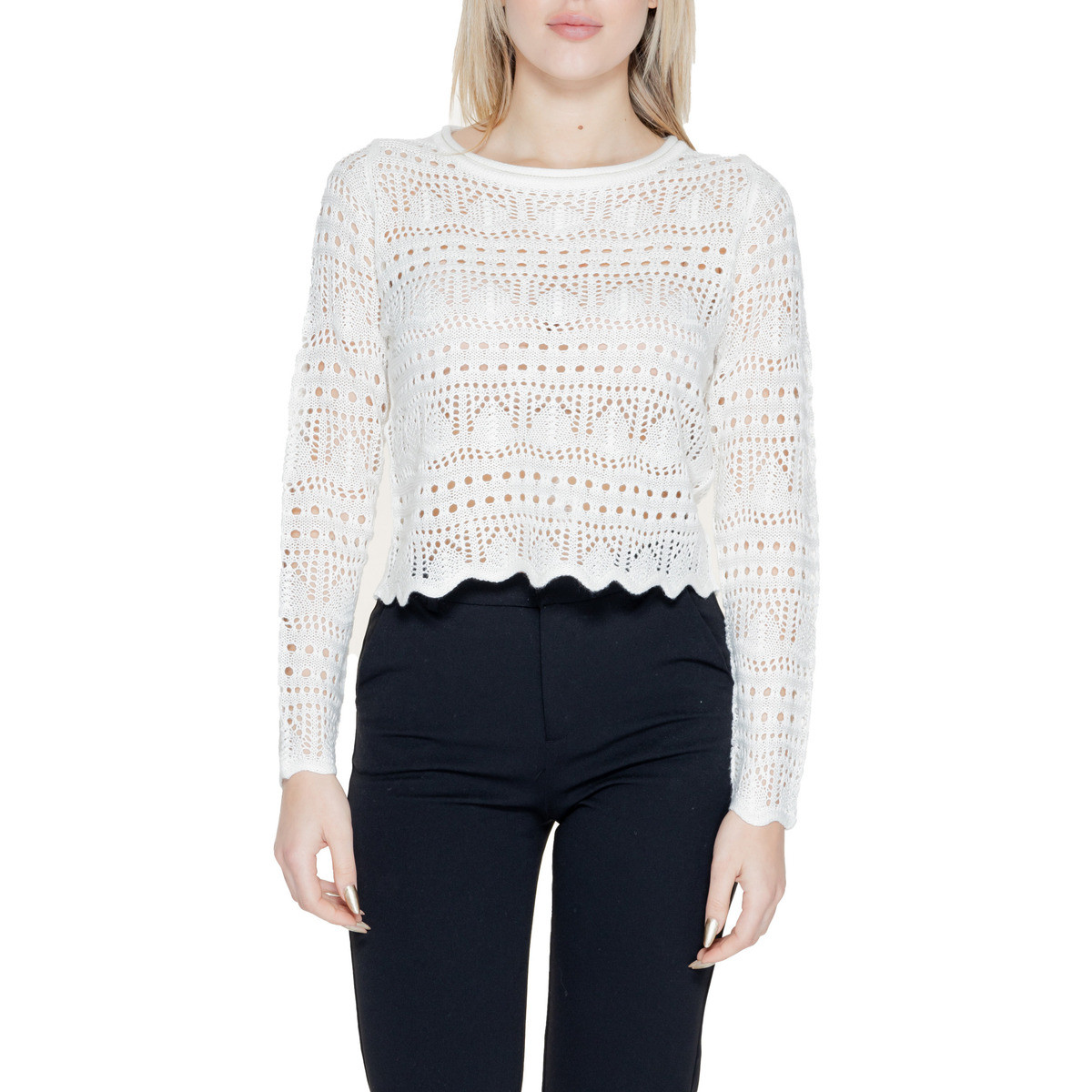 Jacqueline De Yong  JDYSUN LAY L/S BOATNECK KNT NOOS 15287384  Bílá