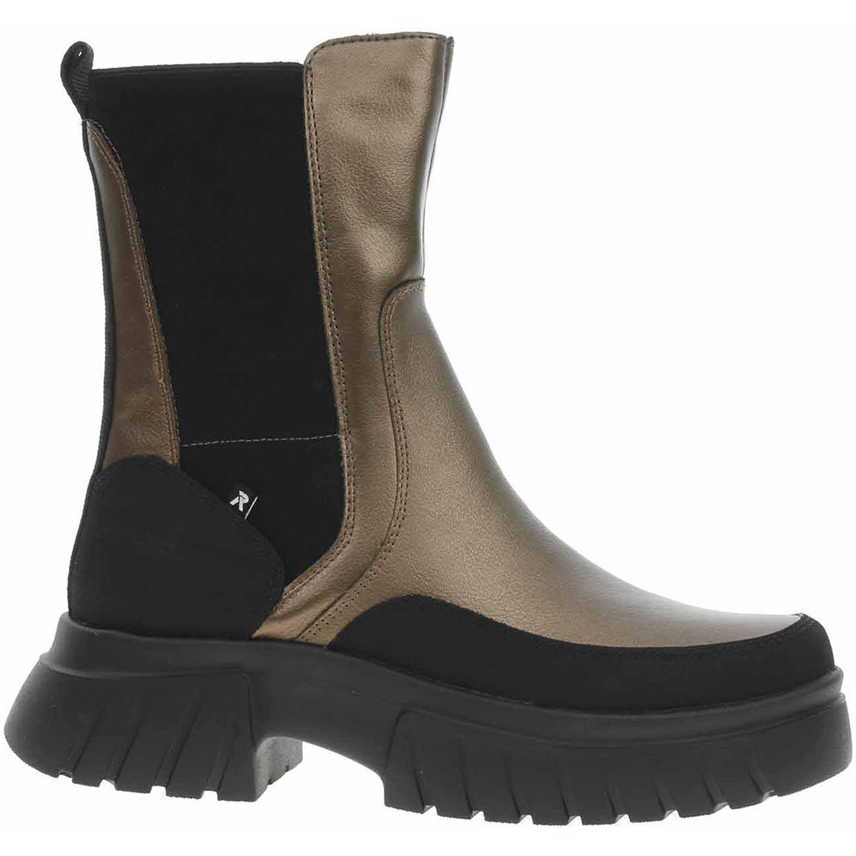 Rieker  Dámské polokozačky  W1872-90 metallic  Zlatá