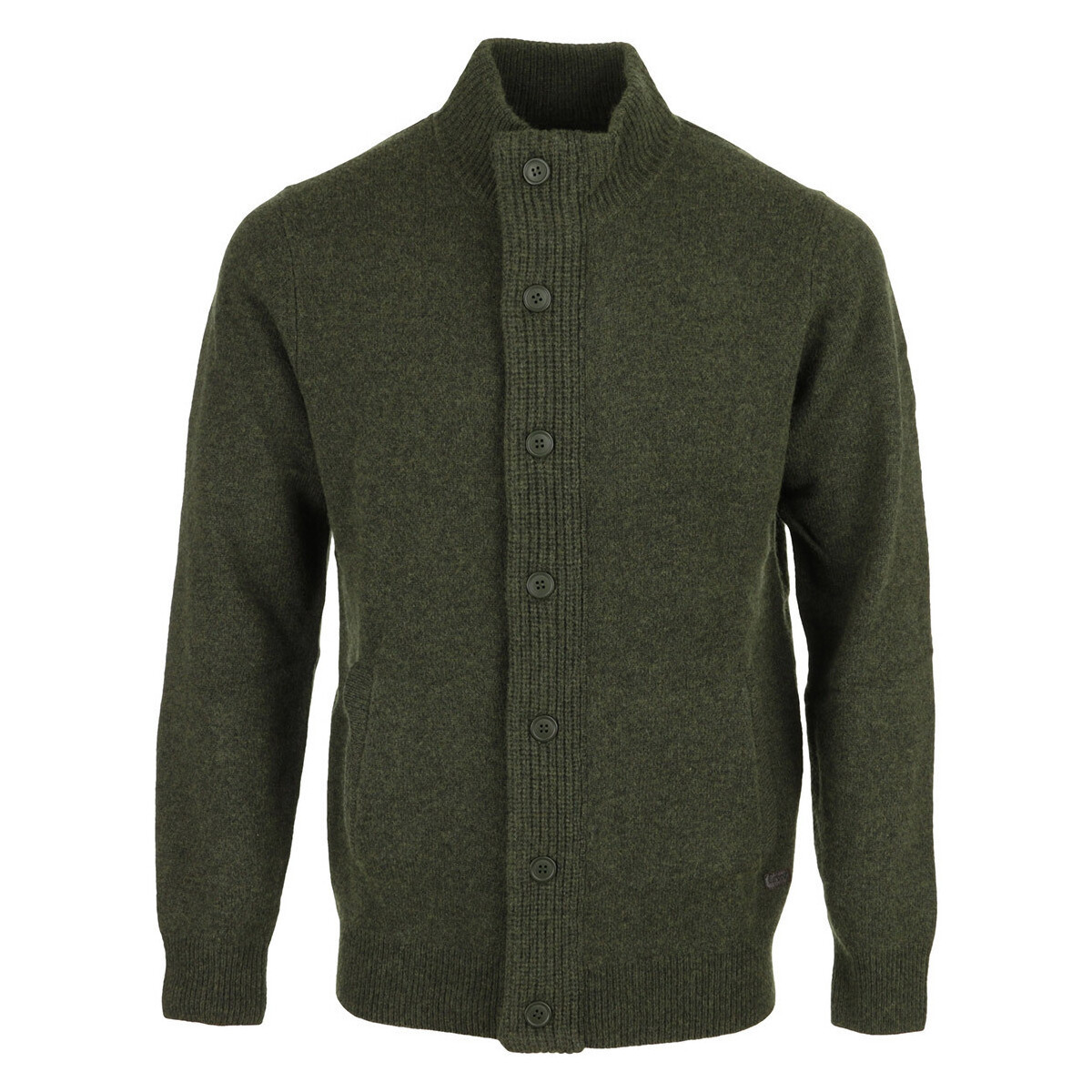 Barbour  Patch Zip Through Knitted Jumper  Zelená