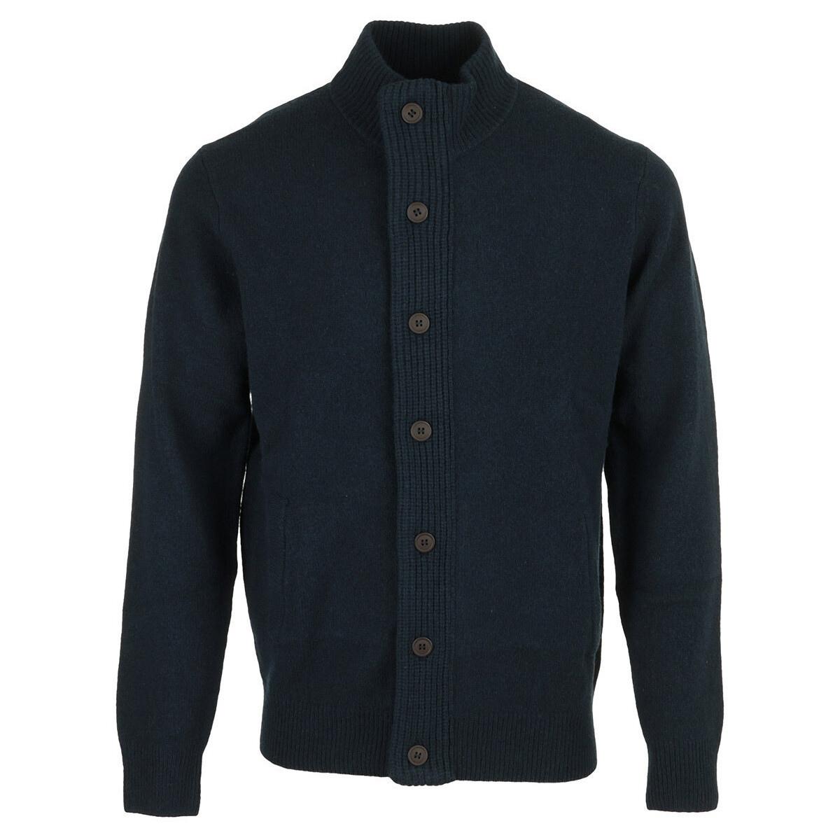 Barbour  Patch Zip Through Knitted Jumper  Modrá