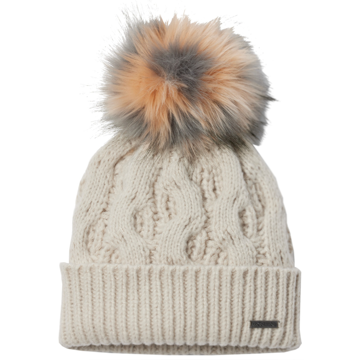 Columbia  Boundless Days Cable Knit Pom Beanie  Béžová