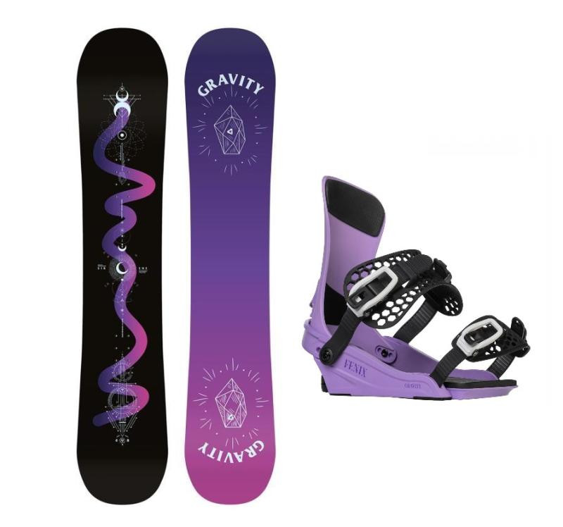 Gravity Sirene Black 24/25 dámský snowboard + Gravity Fenix levander vázání