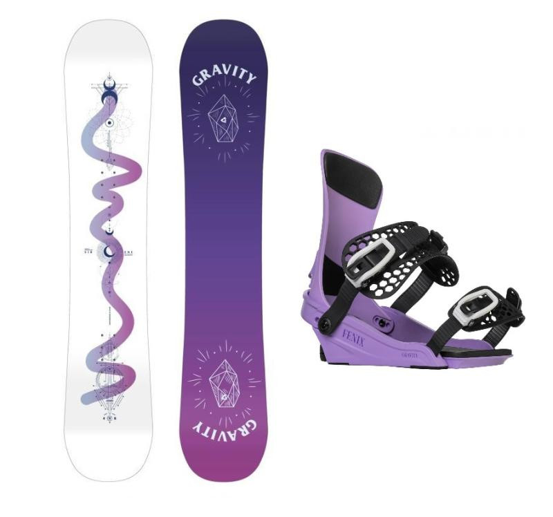 Gravity Sirene White 24/25 dámský snowboard + Gravity Fenix levander vázání