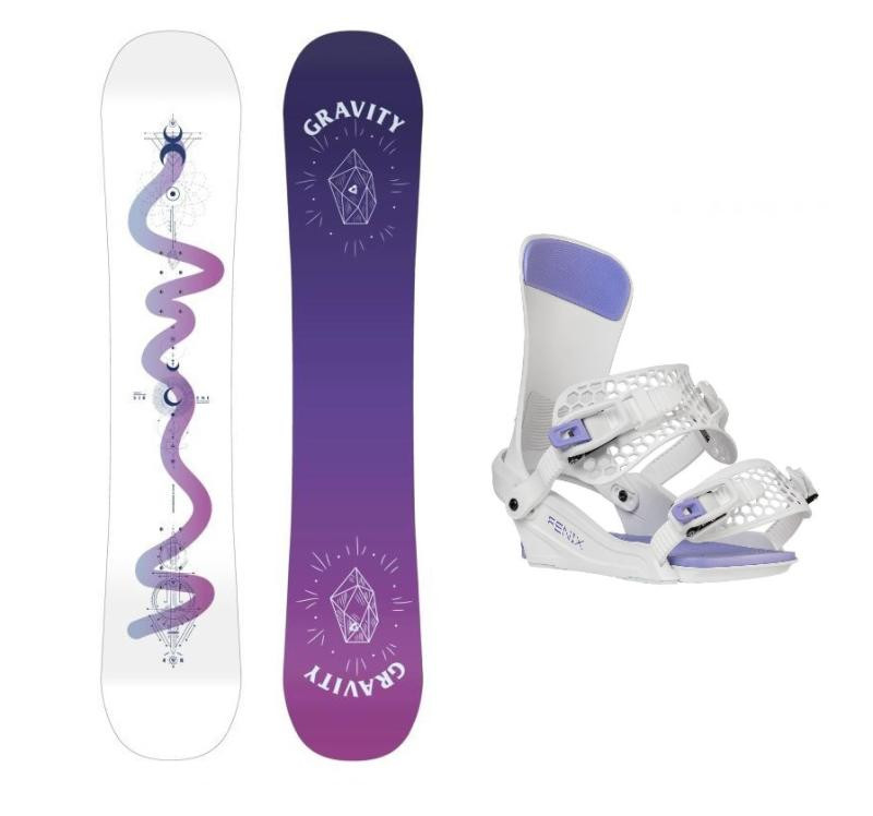 Gravity Sirene White 24/25 dámský snowboard + Gravity Fenix white/lavender vázání