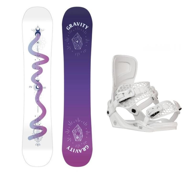 Gravity Sirene White 24/25 dámský snowboard + Gravity Rise white vázání