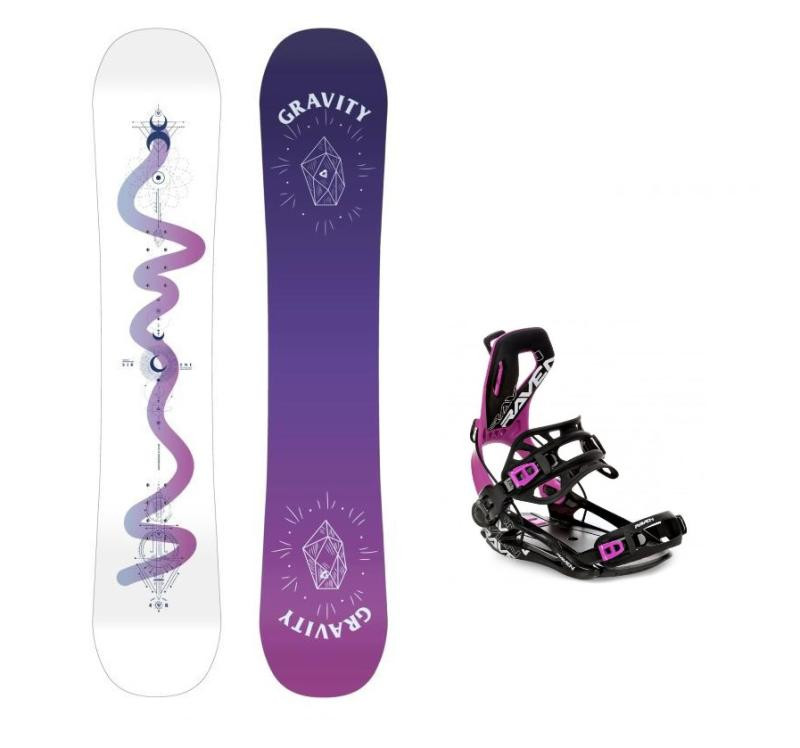 Gravity Sirene White 24/25 dámský snowboard + Raven Fastec FT360 black/fuchsia vázání