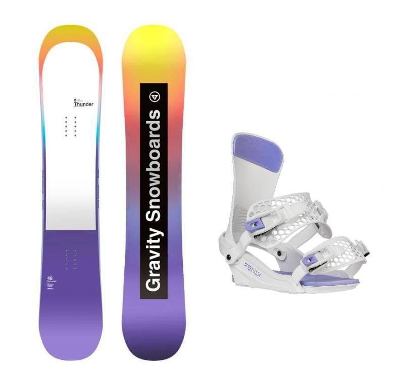 Gravity Thunder 24/25 dámský snowboard + Gravity Fenix white/lavender vázání