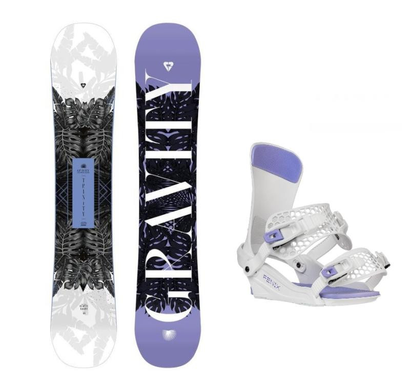 Gravity Trinity 24/25 dámský snowboard + Gravity Fenix white/lavender vázání