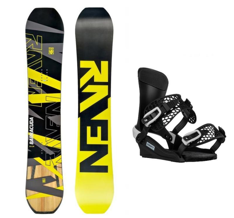 Raven Barracuda Carbon Lime pánský snowboard + Gravity Drift black/white snowboardové vázání